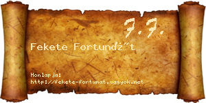Fekete Fortunát névjegykártya